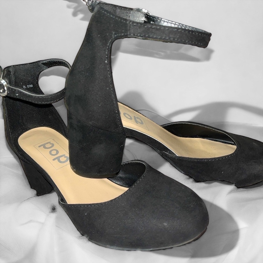 black slingback block heels